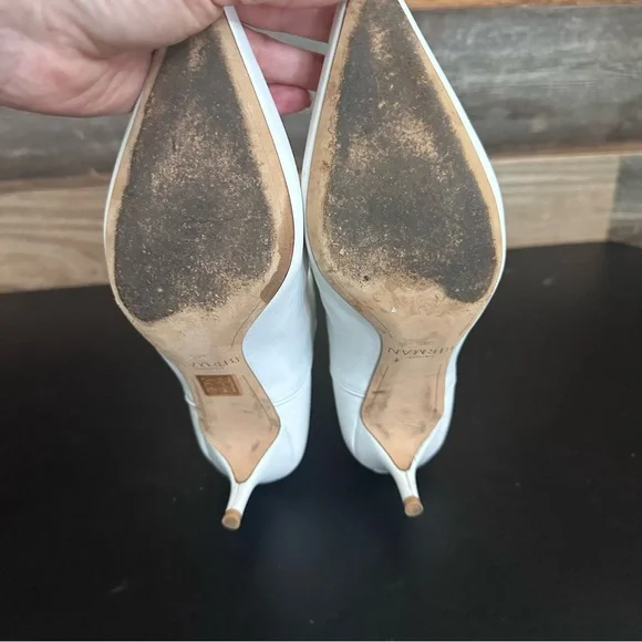 Blogger Fav! Alexandre Birman Women's White Leather Kitten Heels Ankle Boots 37 - Picture 13 of 14